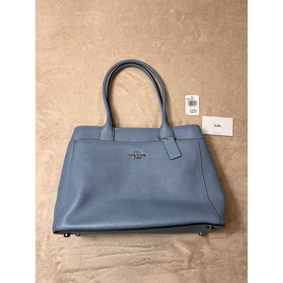 Coach Handbags - COACH F31474 Cornflower Leather Casey Tote Signature Canvas Carryall Bag